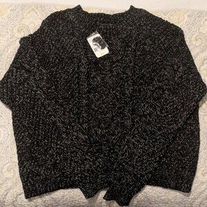 Roots Snowy Fox Cable Sweater Medium Black